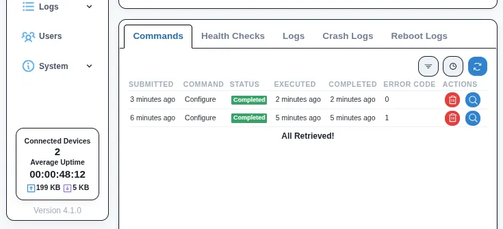 Provisioning success