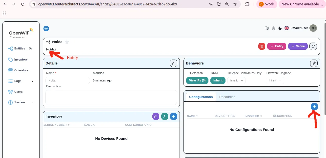Add configuration at Entity level