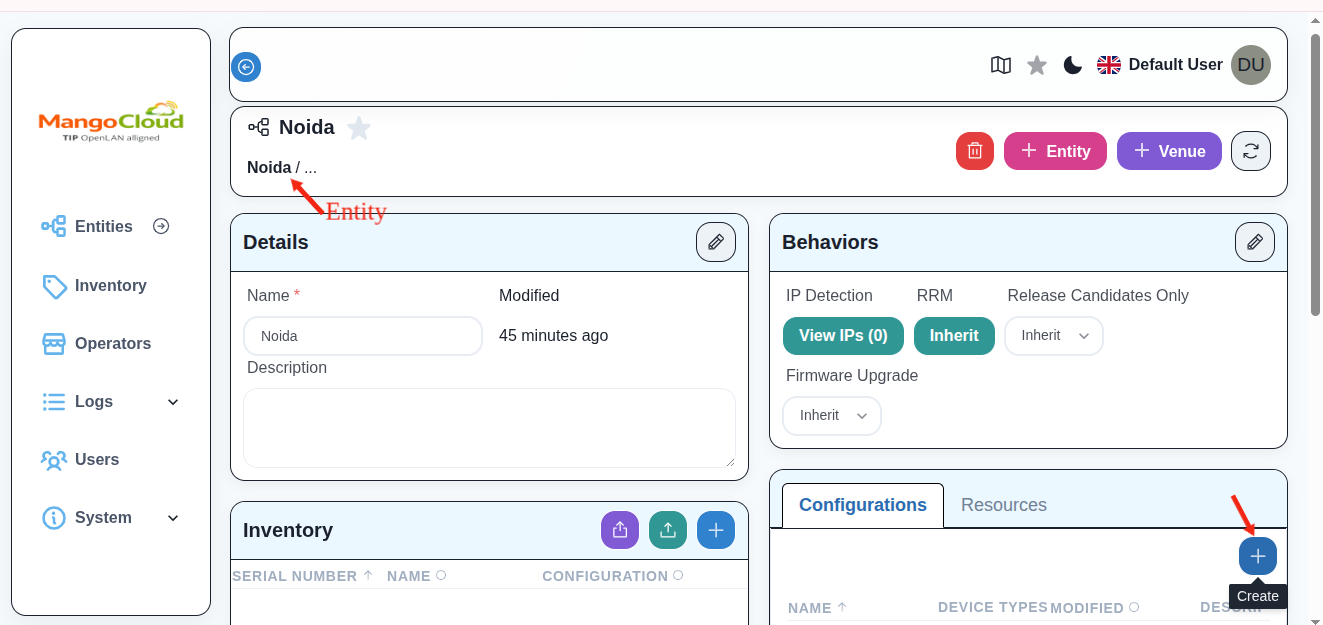 Add configuration at Entity level