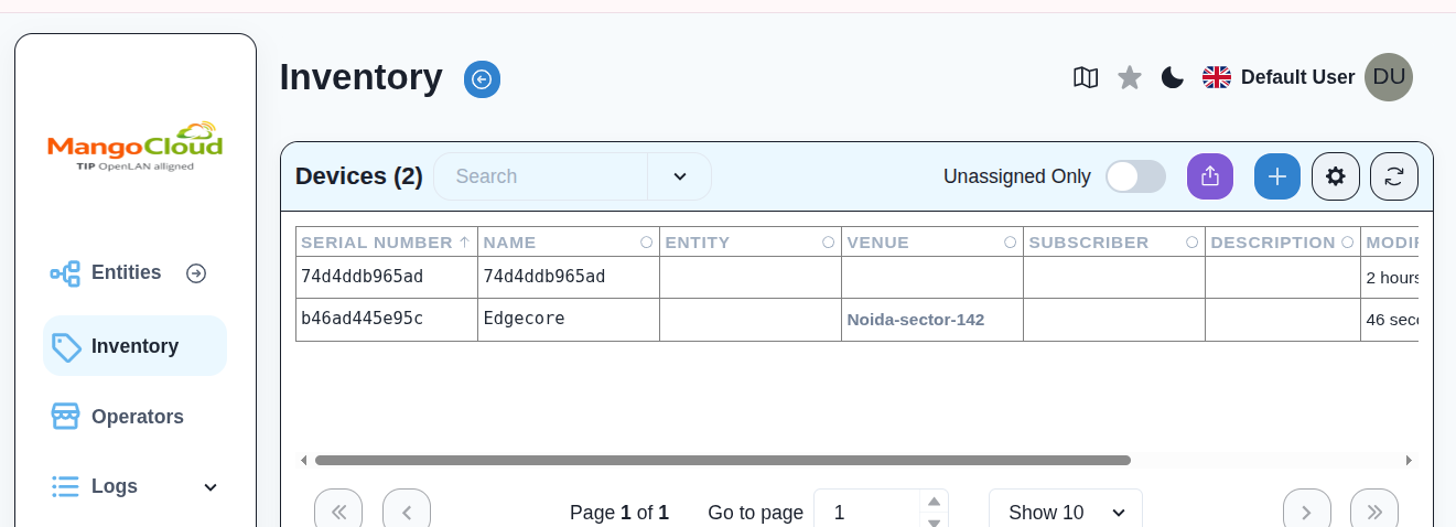 Inventory device check