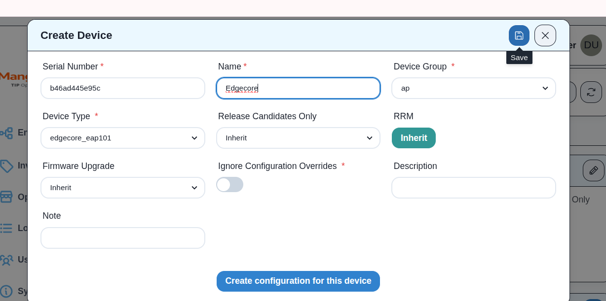 Save device to venue