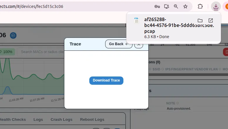 Trace output download