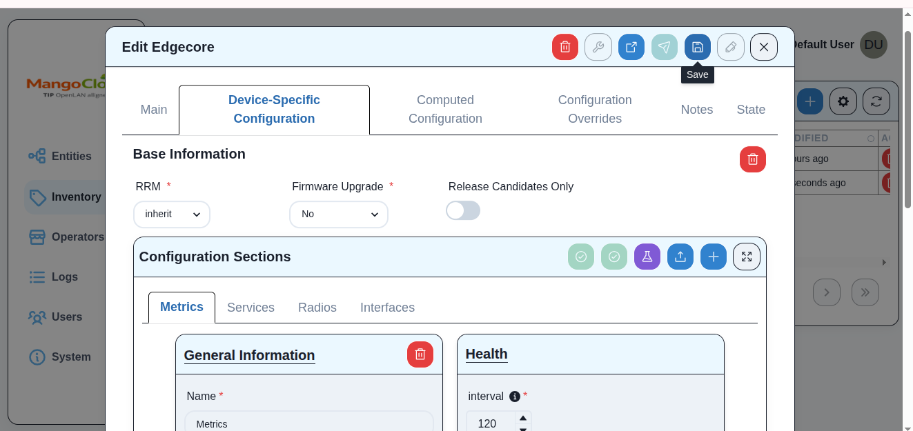 Device configuration details