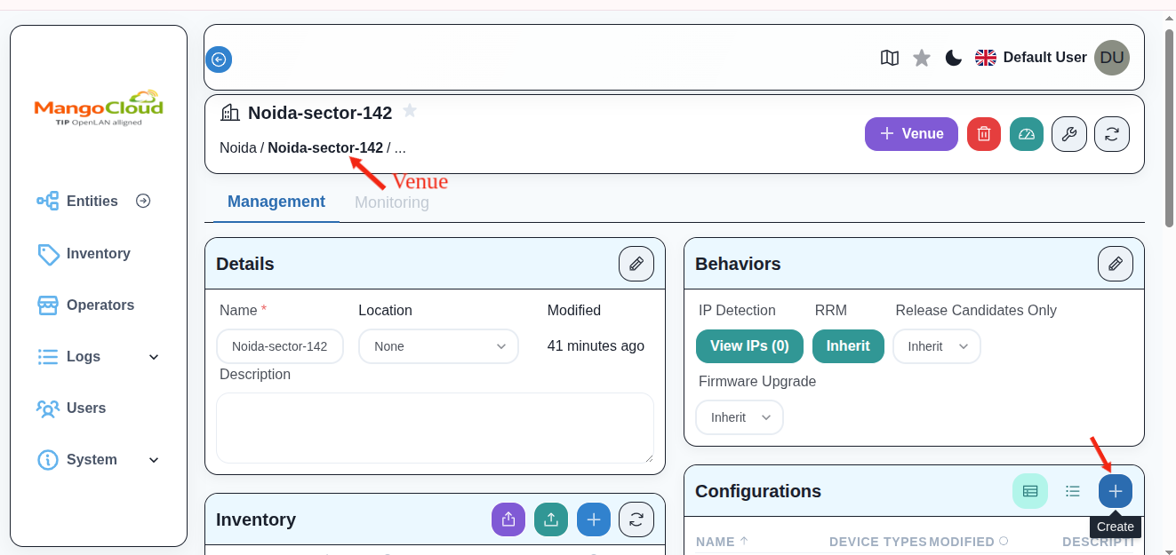 Add configuration at Venue level