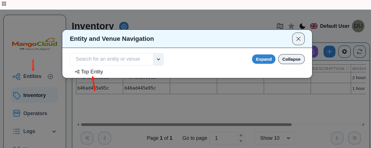 Top Entity selection
