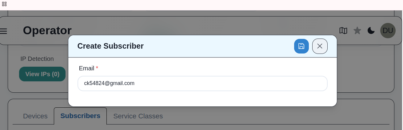 Subscriber details form